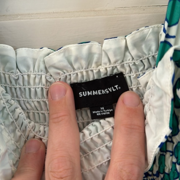 The Silky Luxe Smocked Maxi Dress - Summer Sprig in Seagreen - Picture 3 of 5